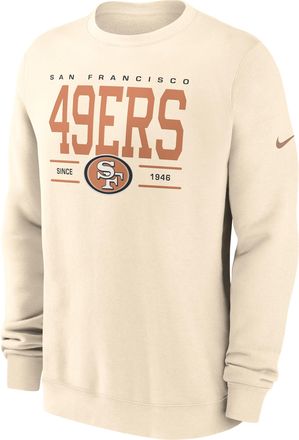 Nike San Francisco 49ers Club Nike Mens NFL Pullover Crew in Brown | NKPV15A9B-Y9M