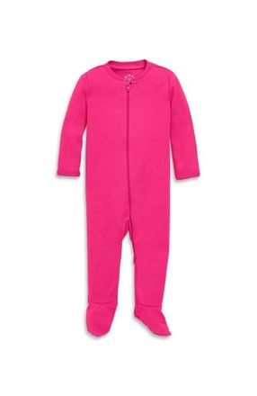 primary Baby Organic Zip Footie In Solid in Fuchsia at Nordstrom, Size Newborn