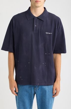 Carhartt Work in Progress Painter Cotton Piqu&eacute; Polo in Dark Navy at Nordstrom, Size Xx-Large