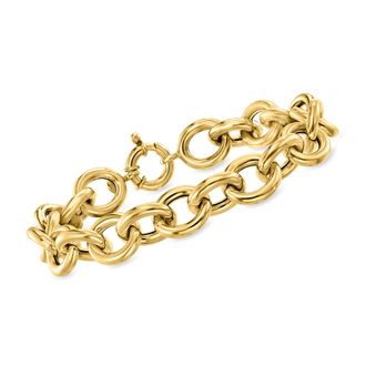 Ross-Simons Italian 18kt Yellow Gold Rolo-Chain Bracelet