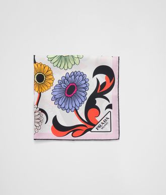 Prada Printed silk twill scarf 55x55