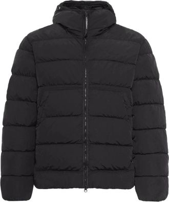 C.P. Company Zwart Gewatteerd Hoodie Jack - Heren - Winterjassen - Zwart - S - Jassen