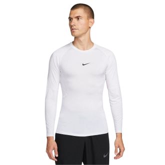 Nike Heren Pro Lettering Print Athletic Base Layer Top (Wit, Zwart)