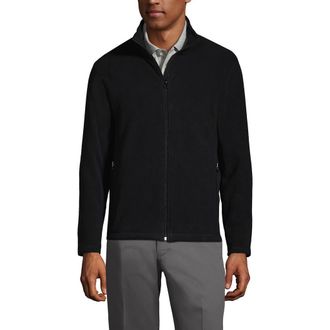 Lands End Full-Zip Mid-Weight Fleece Jacket in Black at Nordstrom, Size Xx-Large