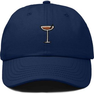 Dalix Espresso Martini Embroidered Hat in Navy Blue at Nordstrom