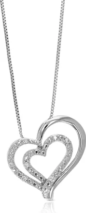 Vir Jewels 1/14 cttw Lab Grown Diamond Heart Pendant Necklace in Sterling Silver with Chain For Women