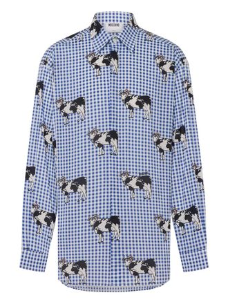 Moschino checked button-up shirt - men - Cotton - L - Blue