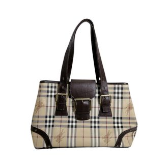 Burberry Brown Pvc Shoulder Bag Tote Bag (Pre-Owned)