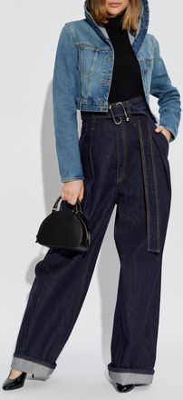 Alaia Denim Jacket With Hood, Womens, Blue