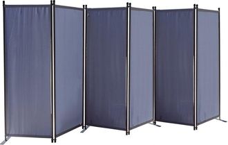 Quick-Star Quick-star - Paravent 6 Teilig 340x165cm Stoff Raumteiler Trennwand Balkon Sichtschutz Stellwand Faltbar Grau