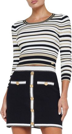L'agence Yukio Striped Crop Top