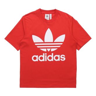 adidas originals Logo Loose Short Sleeve Red FM3796