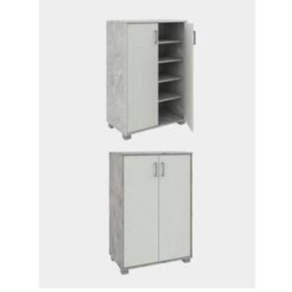 OEM Mobile Basso 2a Multiuso 60x35x90 Cemento/bianco Frassino