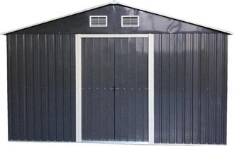 Foresta Caseta De Jard&iacute;n De Metal Galvanizado 257x257cm - Caseta Con Puerta Corredera Doble Reforzada - Techo A Dos Aguas De 6,60m&sup2; - Am2626.2 Foresta