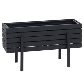 Hhg [nunca Usado] Jardinera Hhg-480, Maceta Para Flores Y Plantas, Para Interior Y Exterior, De Madera De Acacia Con Certificaci&oacute;n Mvg, 35 X 62 X 26 Cm, N