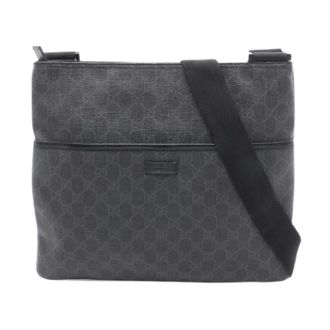 Gucci Vintage, unisex, Zwart, ONE Size, Leer, Pre-owned Vintage GG Supreme Shoulder Bag