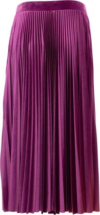 Valentino Garavani Geplooide Zijden Midirok - Dames - Midirokken - Paars - S - Rokken