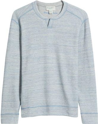 Tommy Bahama Fairmonte Abaco Reversible Notch Neck Sweatshirt in Dockside Blue Heather at Nordstrom, Size Xxx-Large