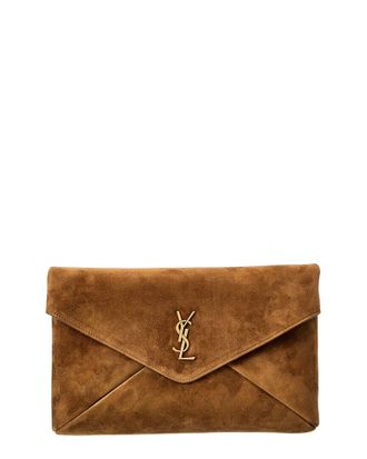 Saint Laurent Cassandre Large Suede Envelope Pouch