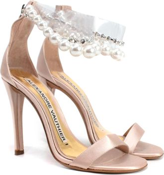 Alexandre Vauthier Coco Faux Pearl And Crystal-embellished Pvc And Suede Sandals Size 36