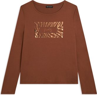 Freddy T-shirt donna manica lunga con logo strass