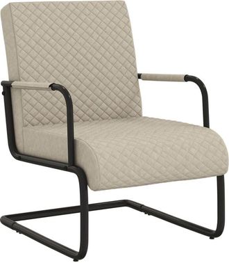 vidaXL Vidaxl - Silla voladiza cuero sintético gris claro