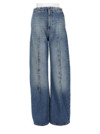 Maison Margiela High-Waisted Wide-Leg Jeans with Vertical Seams