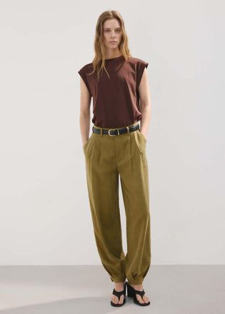 Mango Maglietta spallini maniche corte marrone - Donna - XXS - MANGO