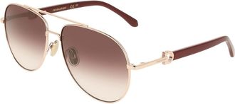 Ferragamo SF344S 773 Womens Sunglasses Gold Size 60