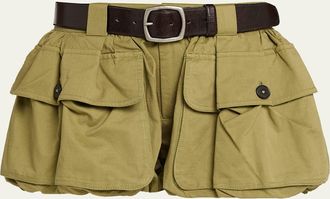 Sea New York Andrea Workwear Bubble-Hem Shorts