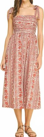 Pinch Design Floral Tie Strap Midi Dress In Red