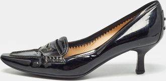 Tod's Tods Black Patent Leather Loafer Pumps