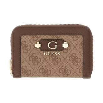 Guess Lindsey SLG Medium Zip Around - Dames - Portefeuilles - Bruin - ONE Size - Accessoires