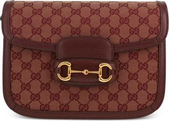 Gucci Borsa a spalla in tela con monogramma 1955 - Marrone