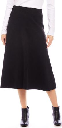 Karen Kane Faux Suede Midi Skirt in Black at Nordstrom, Size Large