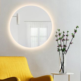 OEM Espejo Brillante Sin Bordes, 100 Cm De Di&aacute;metro, Color De Luz C&aacute;lida
