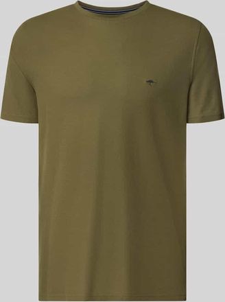 Fynch-Hatton Fynch-Hatton Regular Fit T-Shirt mit Logo-Stitching in Oliv, Gr&ouml;&szlig;e 3XL