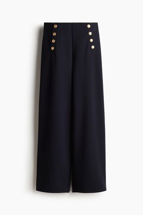H&M Hose mit Kn&ouml;pfen - Marineblau