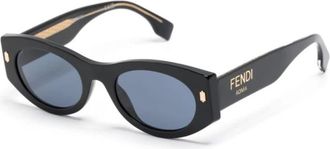 Fendi Fe 40125I 01V Zonnebrillen - Dames - Zonnebrillen - Zwart - 52 MM - Accessoires