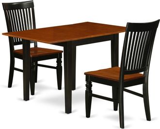 East West Furniture Dining Room Set Black & Cherry, NDWE3-BCH-W