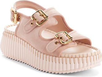 Chlo&eacute; Nama Platform Sandal in Maple Pink at Nordstrom, Size 11Us