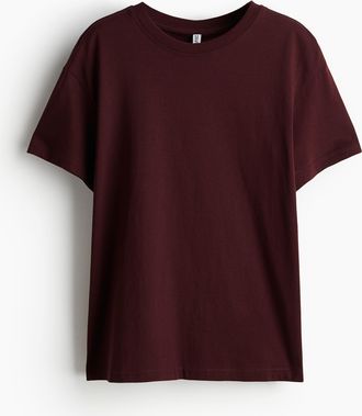 H&M Oversized T-Shirt - Weinrot