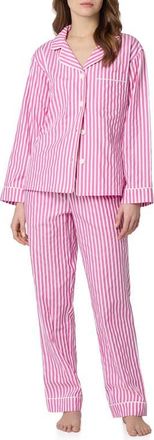 Bedhead Pajamas Stripe Organic Cotton Dobby Pajamas in 3D Stripe Pink at Nordstrom, Size X-Small
