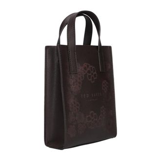 Ted Baker Reocon Borduur Mini Icon Tote Bag met Bloemendessin - Dames - Tassen - Bruin - Maat: ONE Size Leer