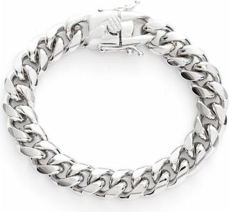 SHYMI Tori Cuban Chain Bracelet in Silver at Nordstrom, Size 7