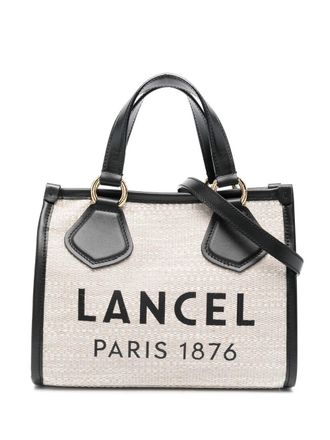 Lancel logo-print tote bag - women - Fabric/Calf Leather - OS - Neutrals