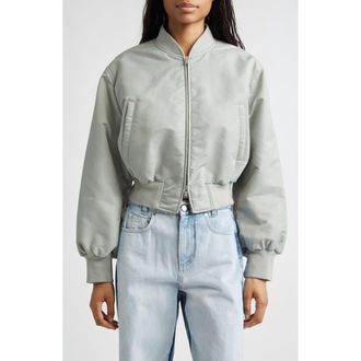 Stella McCartney Nylon Crop Bomber Jacket in Sage at Nordstrom, Size 12 Us