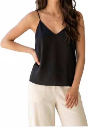 Fifteen Twenty Carys Silk Cami Top In Black