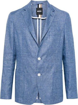 BOSS single-breasted blazer - men - Lyocell/Linen/Flax/Polyamide/Elastane/Cotton/Polyester - 54 - Blue