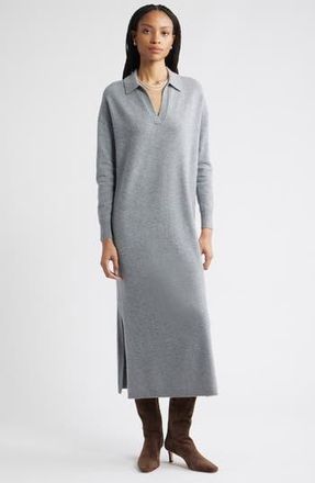 Nordstrom Long Sleeve Polo Maxi Sweater Dress in Grey Night at Nordstrom Rack, Size Xx-Small/x-Small